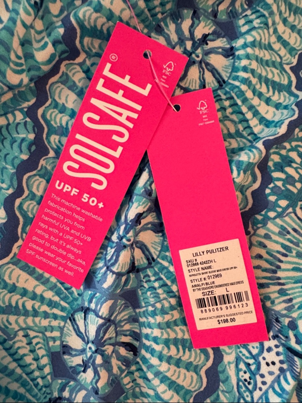 Lilly Pulitzer Blue & Turquoise Printed V-Neck Maxi Dress - Picture 8 of 8